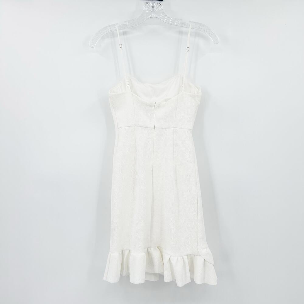 Hello  Molly White Ruffle Mini Dress Womens US XS AU 6 Cotton‑Blend Party Dress - Picture 8 of 10